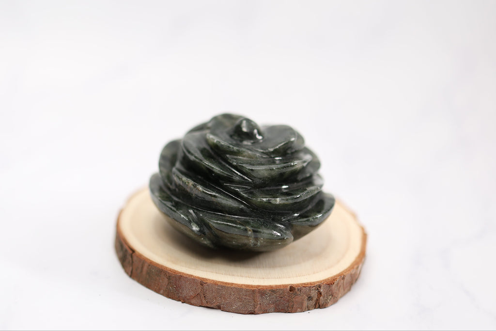 Moss Agate Stone Flower