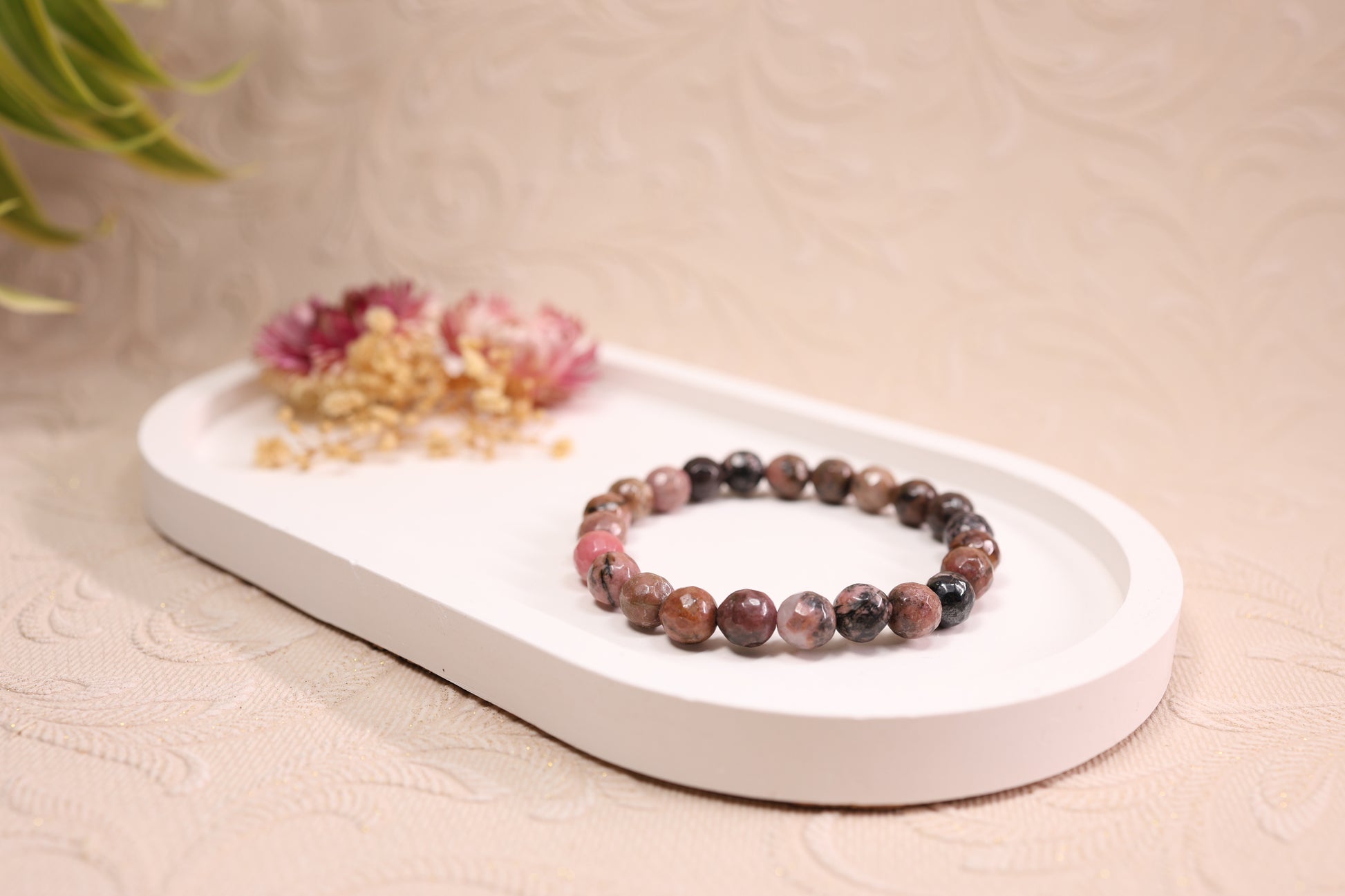 Rhodonite Diamond Cut Bracelets