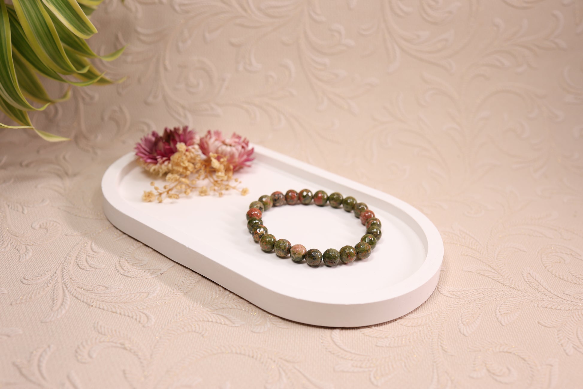 Unakite Diamond Cut Bracelets
