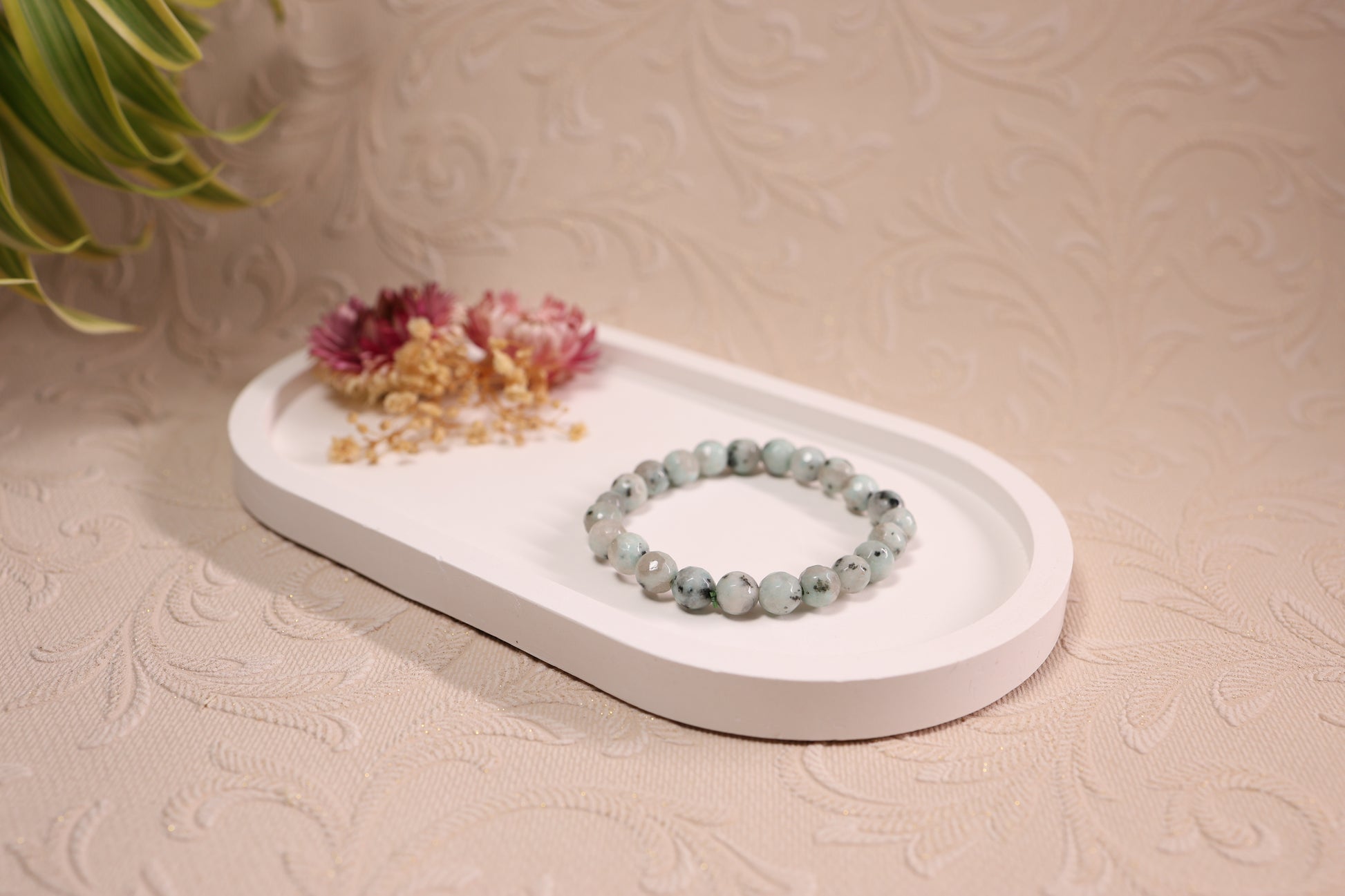 Kiwi Jasper Diamond Cut Bracelets