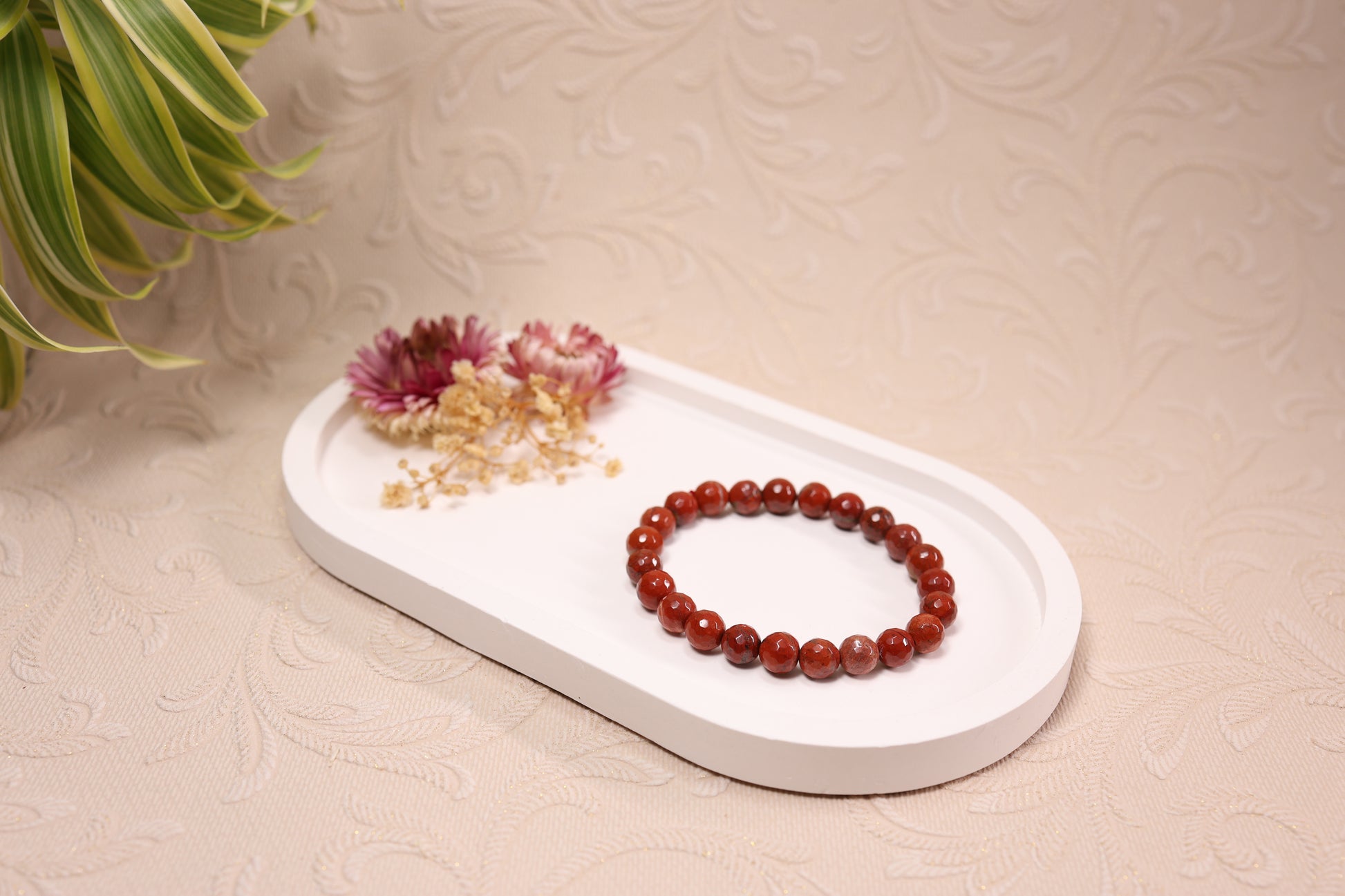Red Jasper Diamond Cut Bracelets