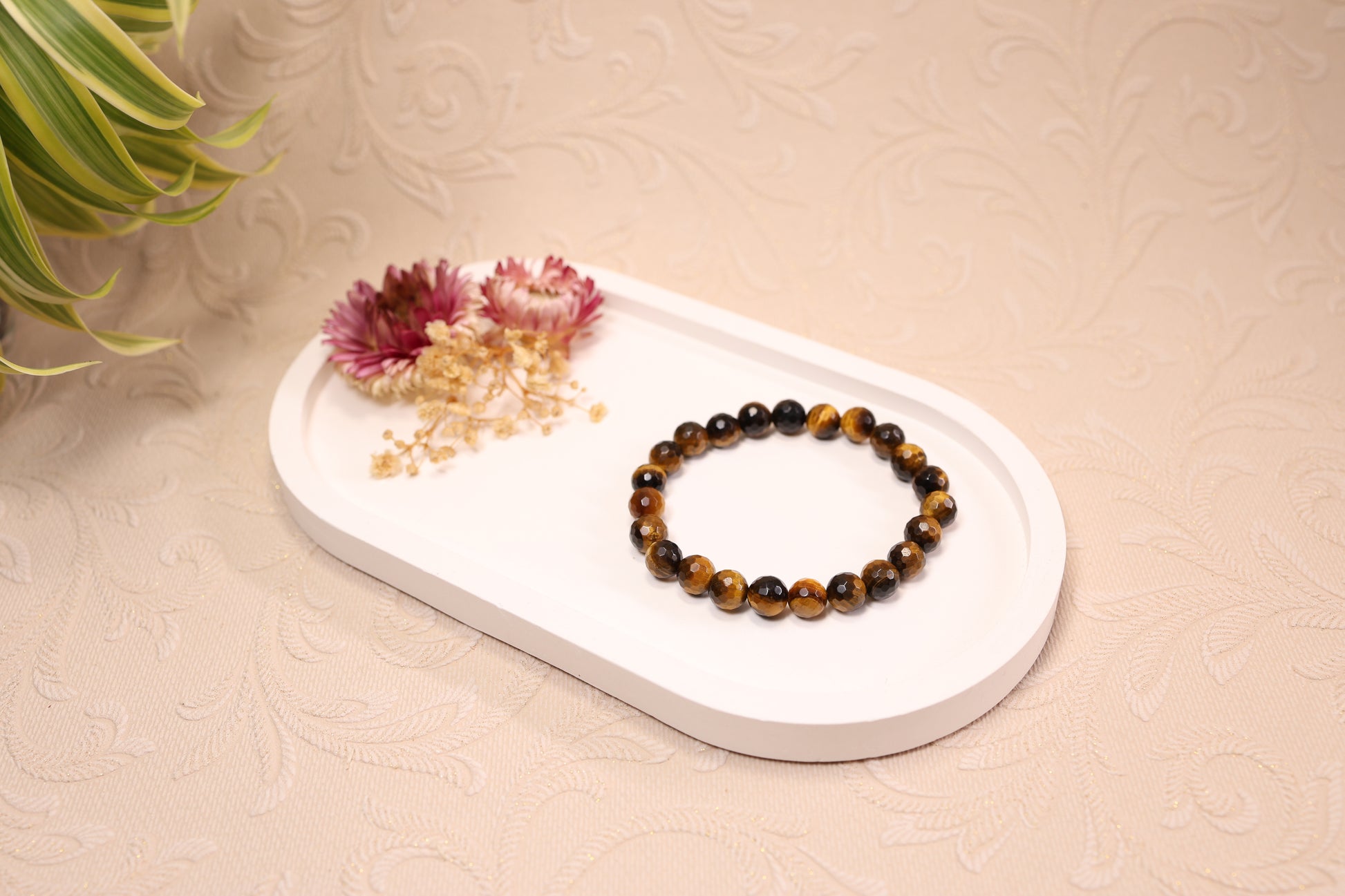 Tiger Eye Diamond Cut Bracelets