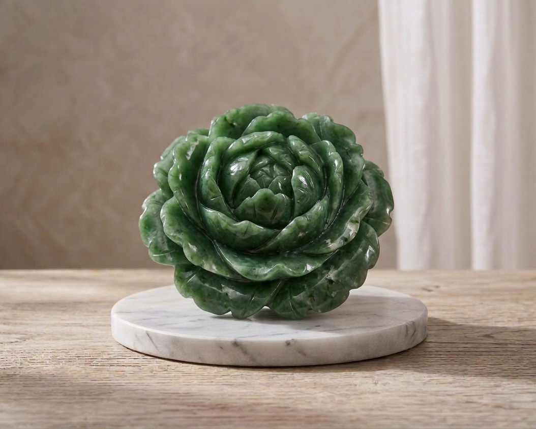 Green Jade Stone Flower