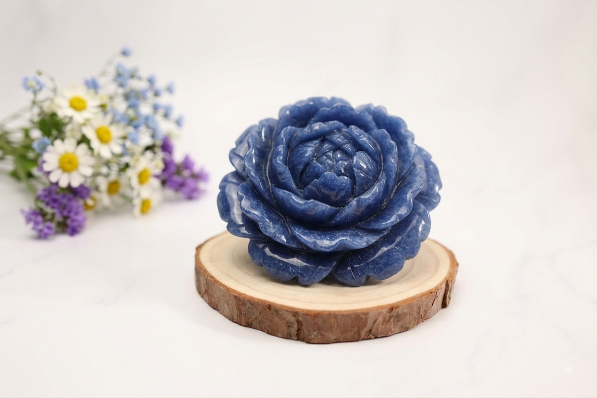 Blue Aventurine Stone Flower