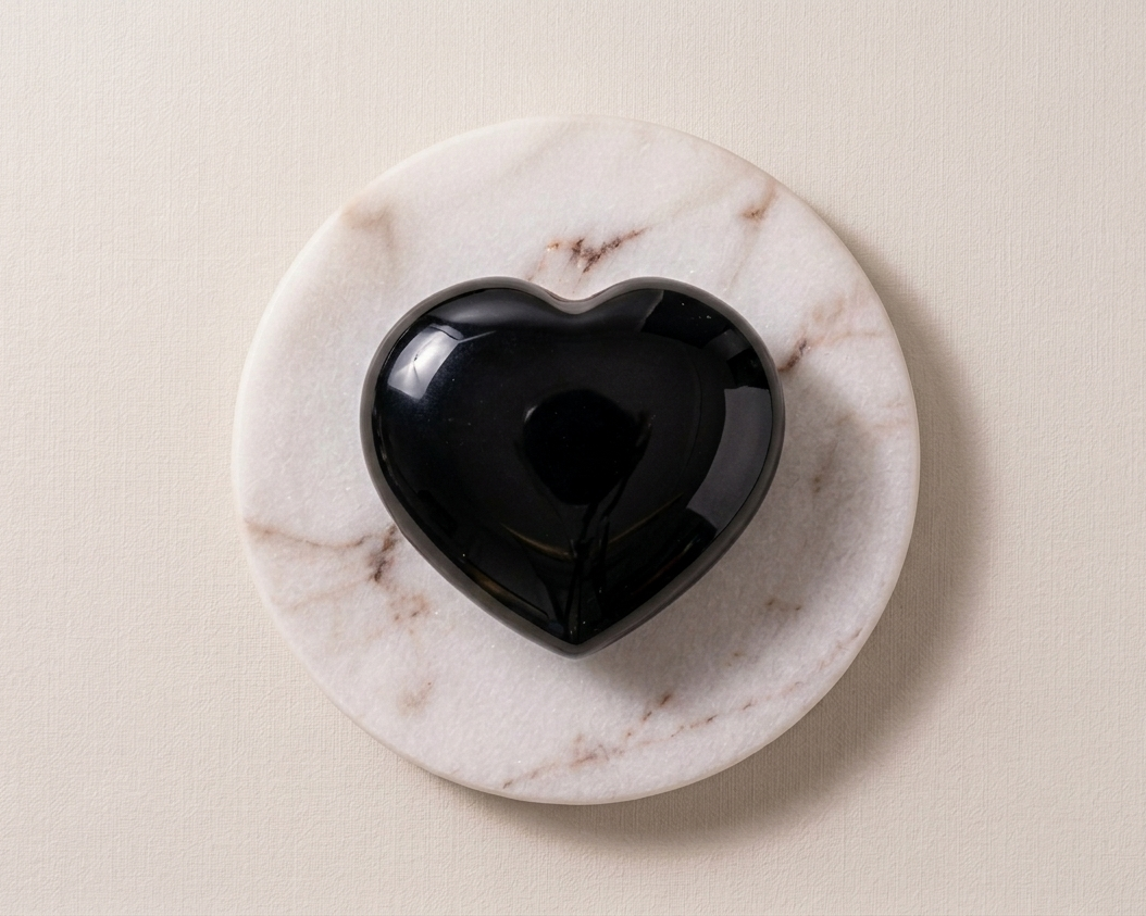 Black Obsidian Heart Stone
