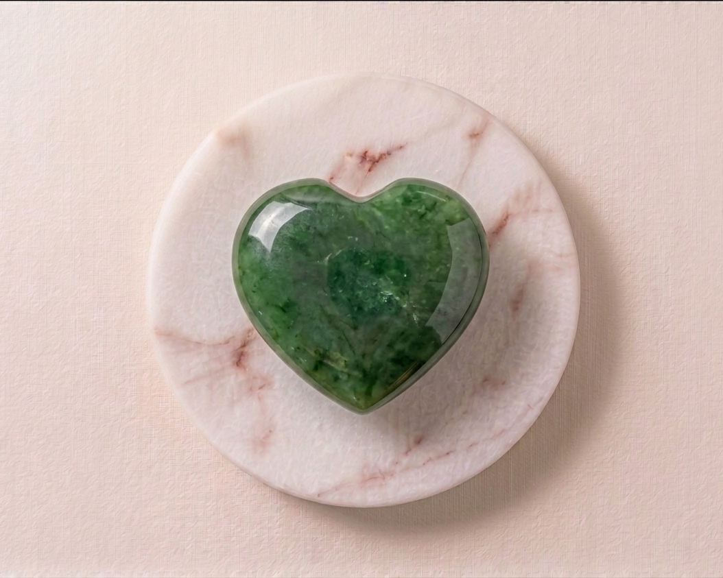 Green Jade Heart Stone