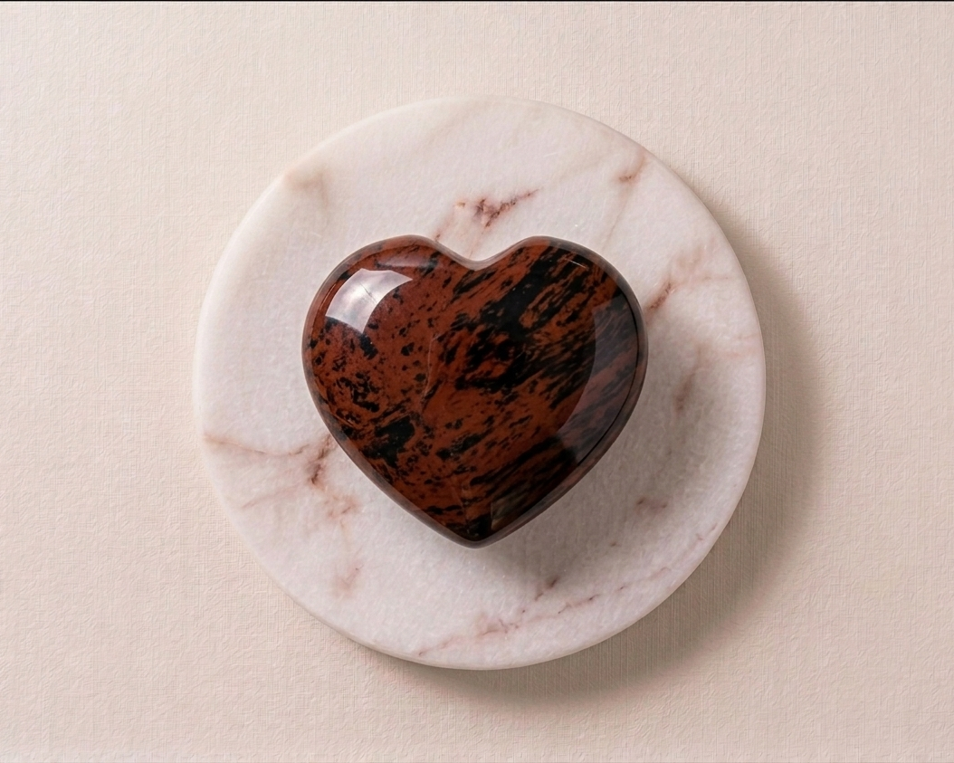 Mohagany Obsidian Heart Stone